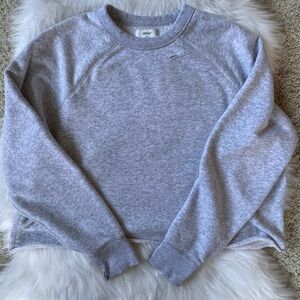 Aerie Size S Distressed Heather Gray Crewneck Sweatshirt